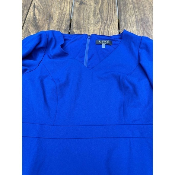 Kasper Women's Flutter-Sleeve Sheath Dress size M royal blue - Picture 8 of 12